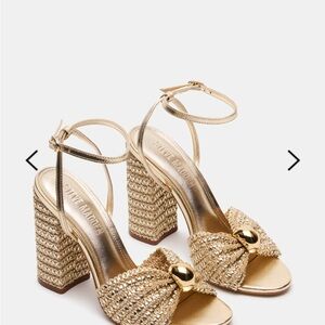 Steve Madden Gold Block Heel Sandals CHEYLA GOLD STYLE